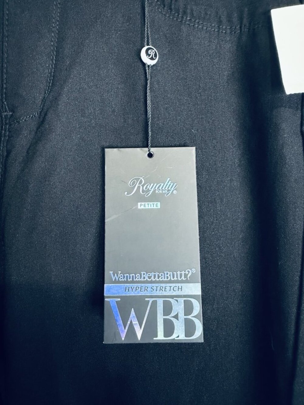 Royalty For Me Jeans Sz PXL (34x26) Black Mid Rise Ankle Hyper Stretch NWT - Picture 4 of 10